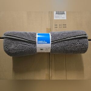 Room Essentials Chenille Bath Runner 20x58 Inch Dark Gray